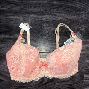 Heidi Klum bra intimates 32DD Coral and Beige C56